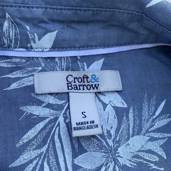 Nwot Croft & Barrow Tropical Chambray Sleeveless Button Down Shirt - Picture 13 of 13